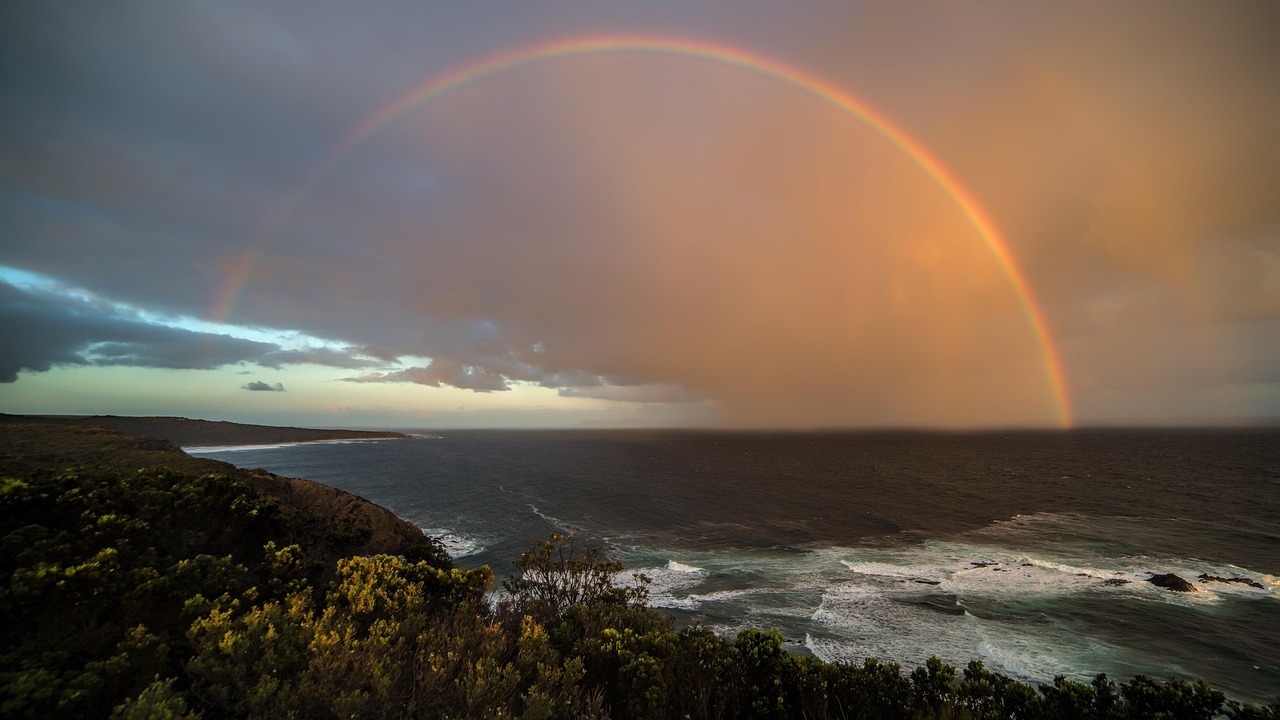 Sunset sky over the Australian coastline